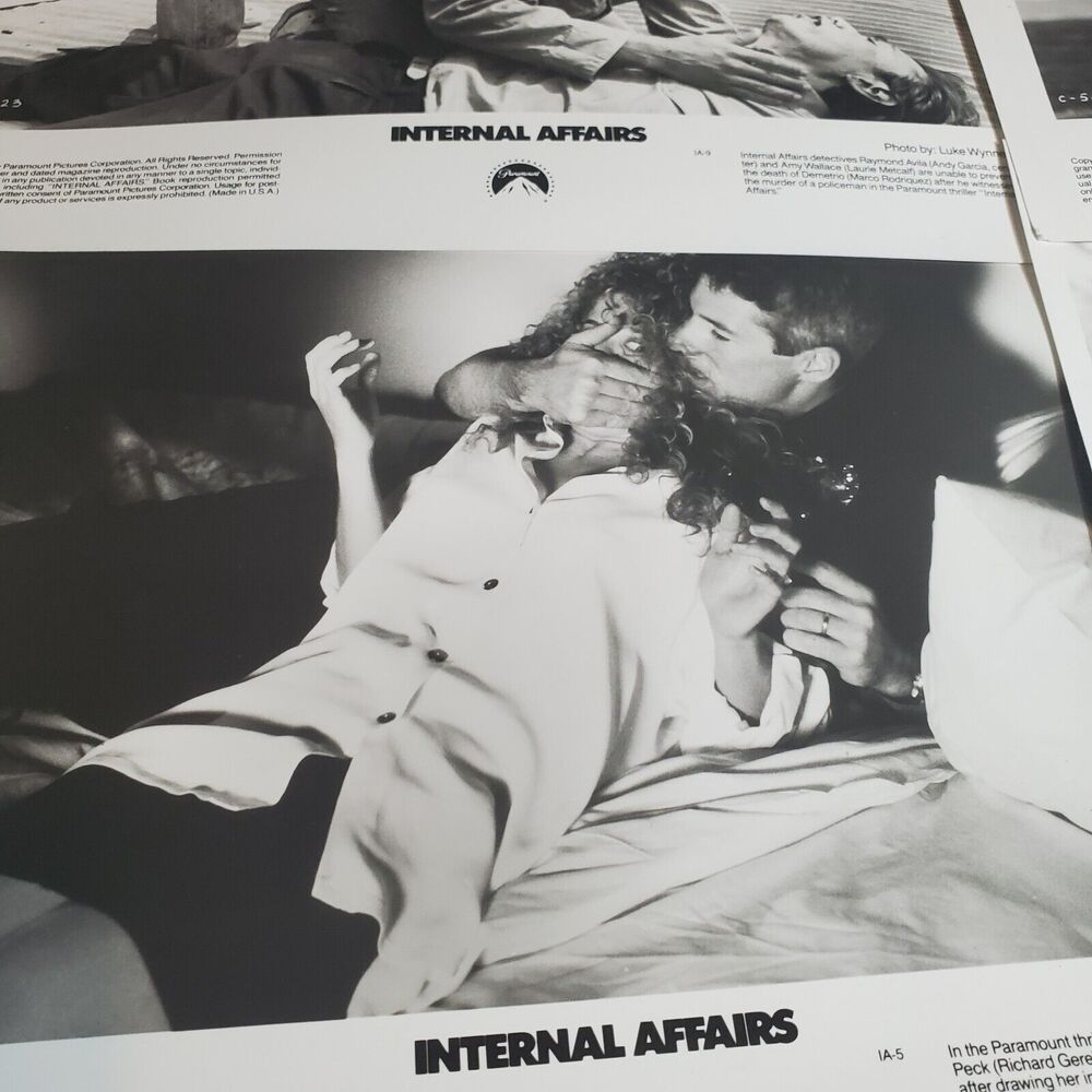 Internal Affairs 1990 8x10 B&W Movie Photos Set Of 4 Richard Gere Baldwin Travis - Picture 4 of 12